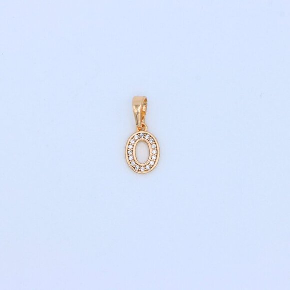 "Dazzling Letter O Rose Gold Pendant with CZ Stones, XPPT1340 - Picture 11 of 13